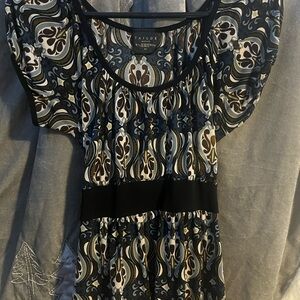 Tailor B. Moss Elegant Black and Brown Blouse